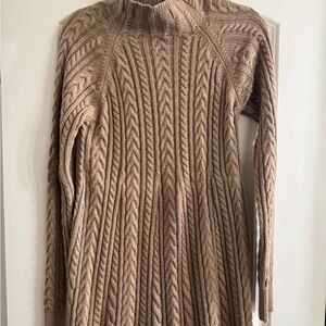 The Limited Tan Cable Knit Turtleneck Sweater
